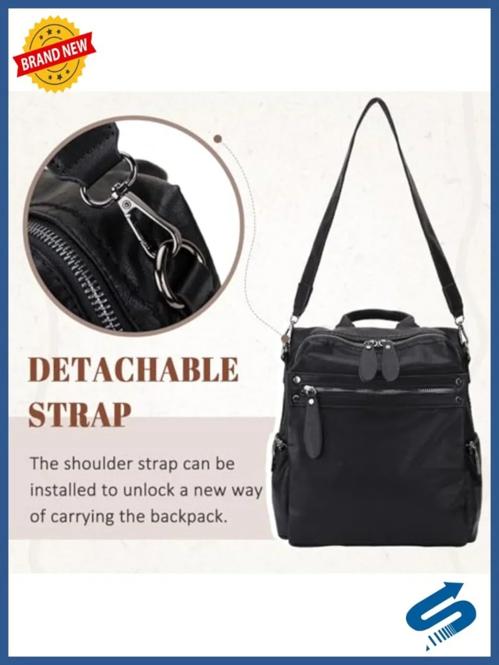 Faux Leather Mini Backpack Purse for Women Convertible Shoulder Bag Water